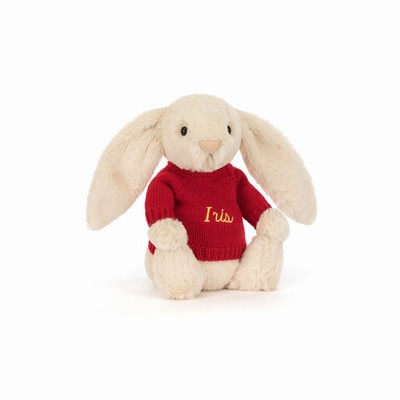 Jellycat Bashful Luxe Bunny Willow with Red Jumper Australia | 623971NXT